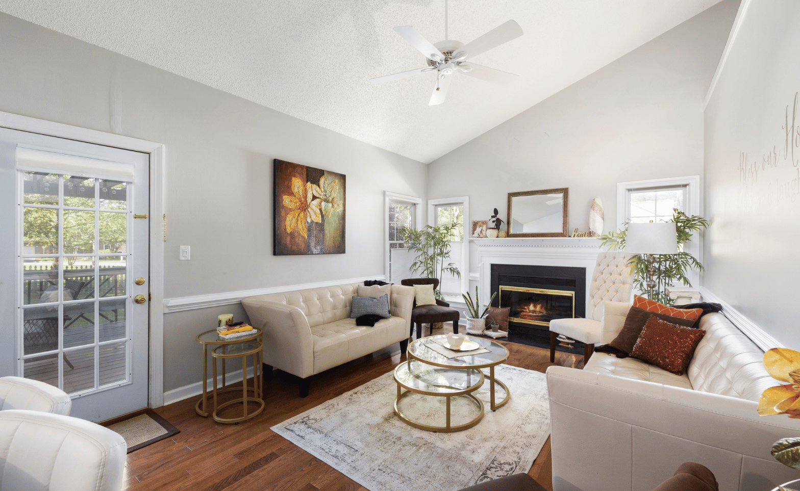 living room with off white walls