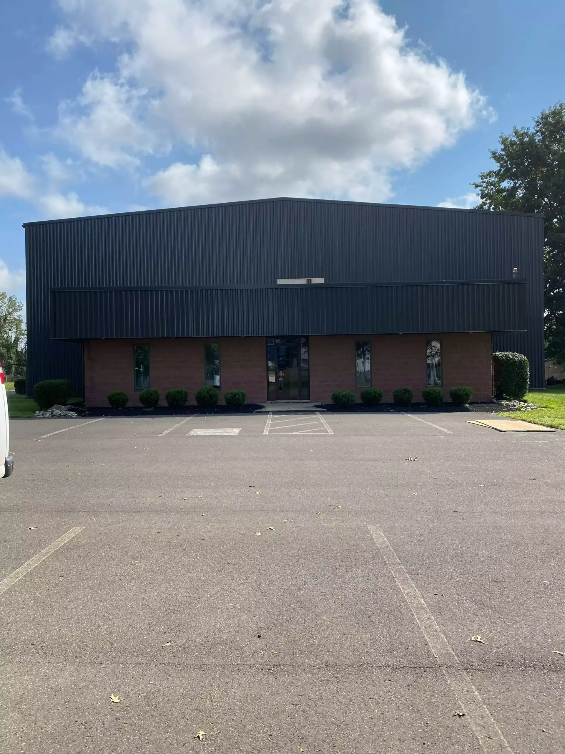 brown brick commercial building